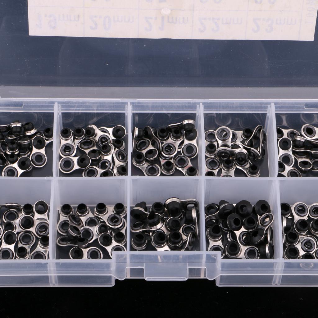 100Pcs/box Fishing Rod Guides Building Fishing Rod Eye Ring Rod Repair Kit