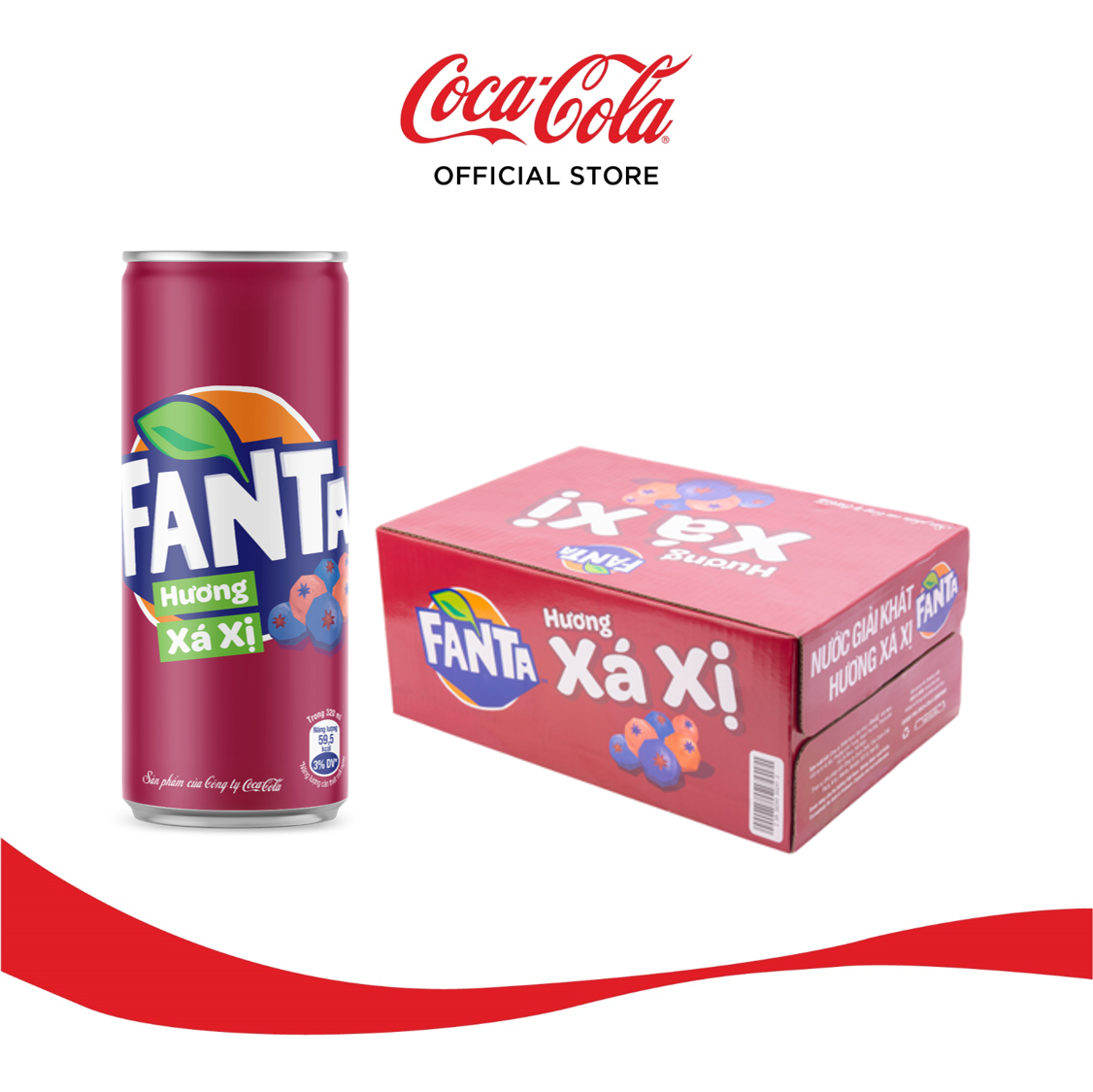 Thùng 24 Lon Nước Giải Khát Có Gas Fanta Xá Xị (320mlx24)