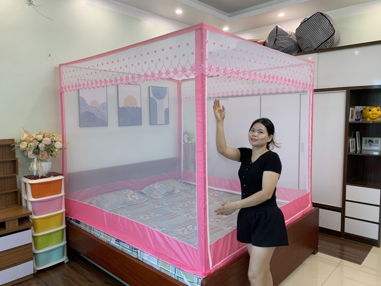 Màn khung INOX Không khoan tường,màn chụp người lớn, mẫu màn cưới.màn chụp tự bung người lớn mẫu mới nhất 2023