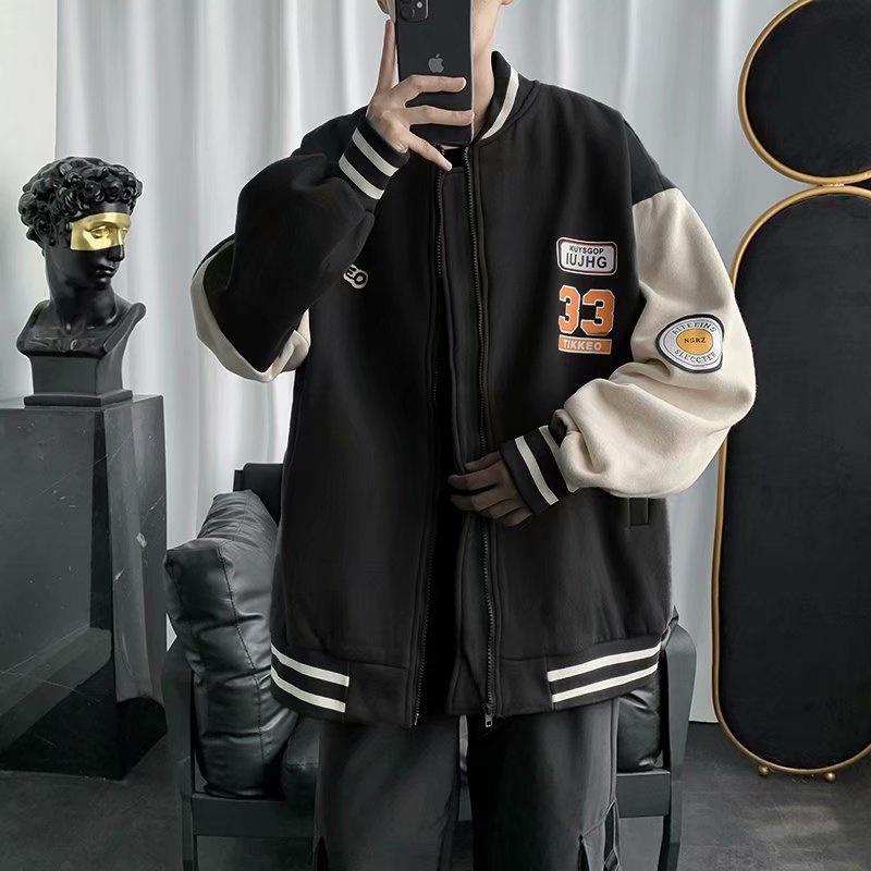 Áo khoác nhung nam nữ bomber unisex gió jacket cúc bấm form rộng local brand ulzzang phong cách hàn quốc đep Số 33