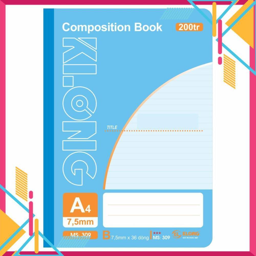 Sổ may KLONG A4 200trang 58/88 Compostion Book; MS: 309