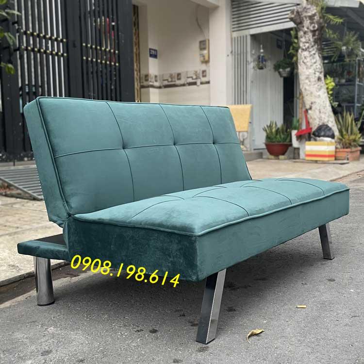 Ghế salon mini 1m2 nhỏ gọn màu xanh rêu vải nhung giá rẻ cho phòng khách nhỏ - Sofa Giường Thông Minh