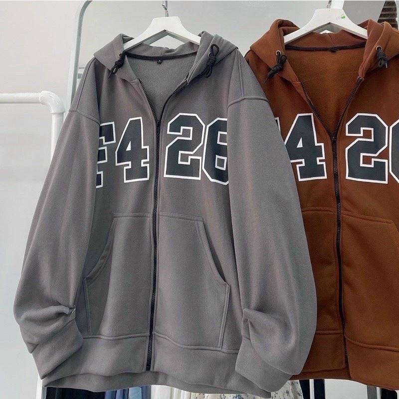 Áo khoác nỉ bông F426 hoodie zip unisex nam nữ