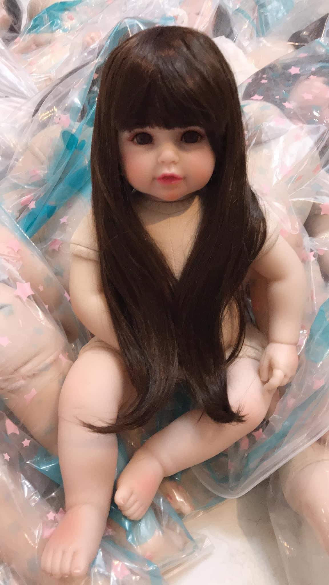 Búp Bê Tái Sinh Thân Gòn KEIUMI Môi Cong Tóc Dài 50 cm 20 inch Reborn Vinyl Doll PVN3421