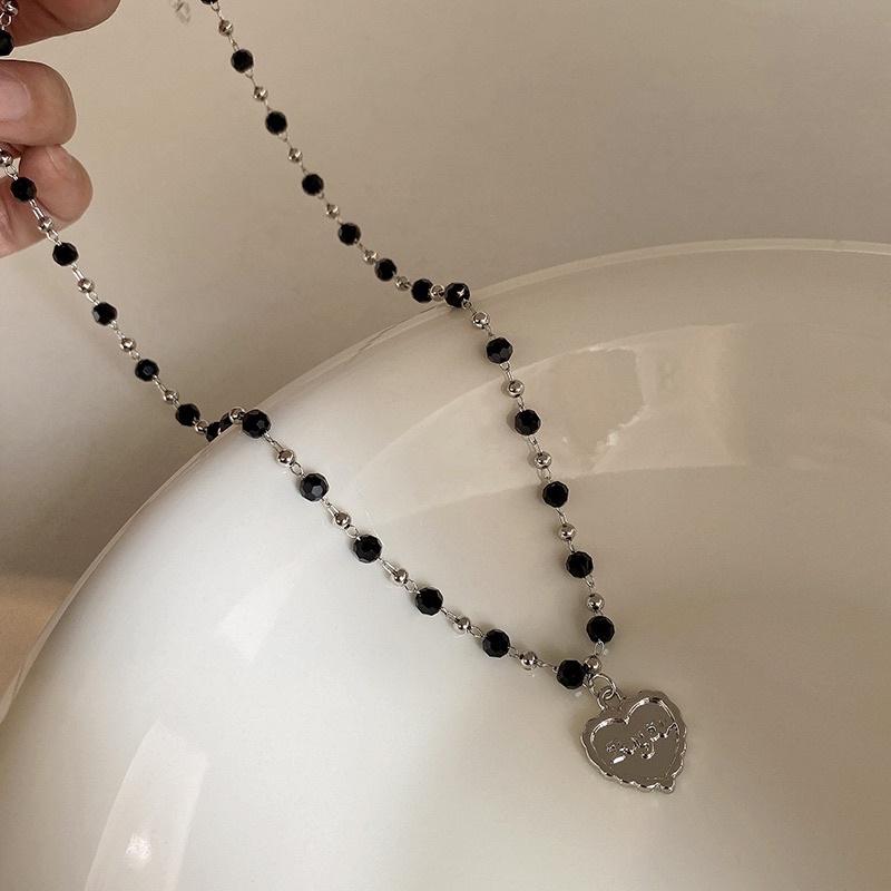 N204 Choker Vòng cổ dây chuyền mặt trái tim phong cách Nhật Bản và Hàn Quốc thời trang