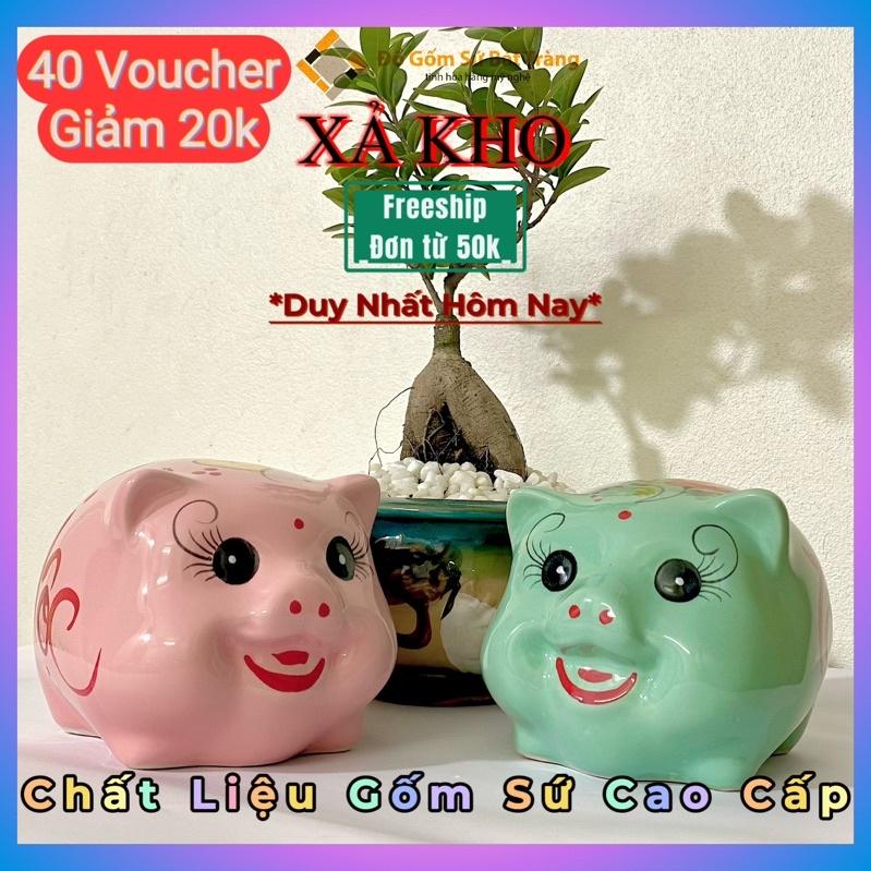 Heo đất tiết kiệm, lợn đất Size Vừa, chất liệu sứ Bát Tràng cao cấp