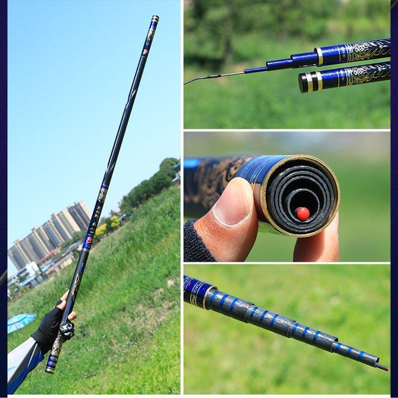 Cần câu tay Hắc Điếu Sư săn hàng 8h phân bổ lực 19 chất liệu carbon phôi dày CT35 - Sanami Fishing