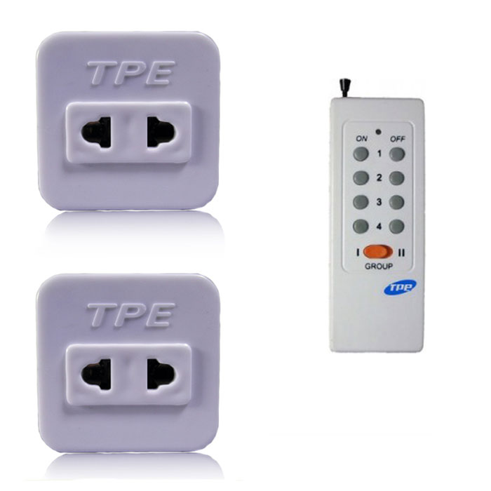 Bộ 2 ổ cắm điều khiển từ xa hồng ngoại RF TPE TF10 + Remote 16 nút RM01