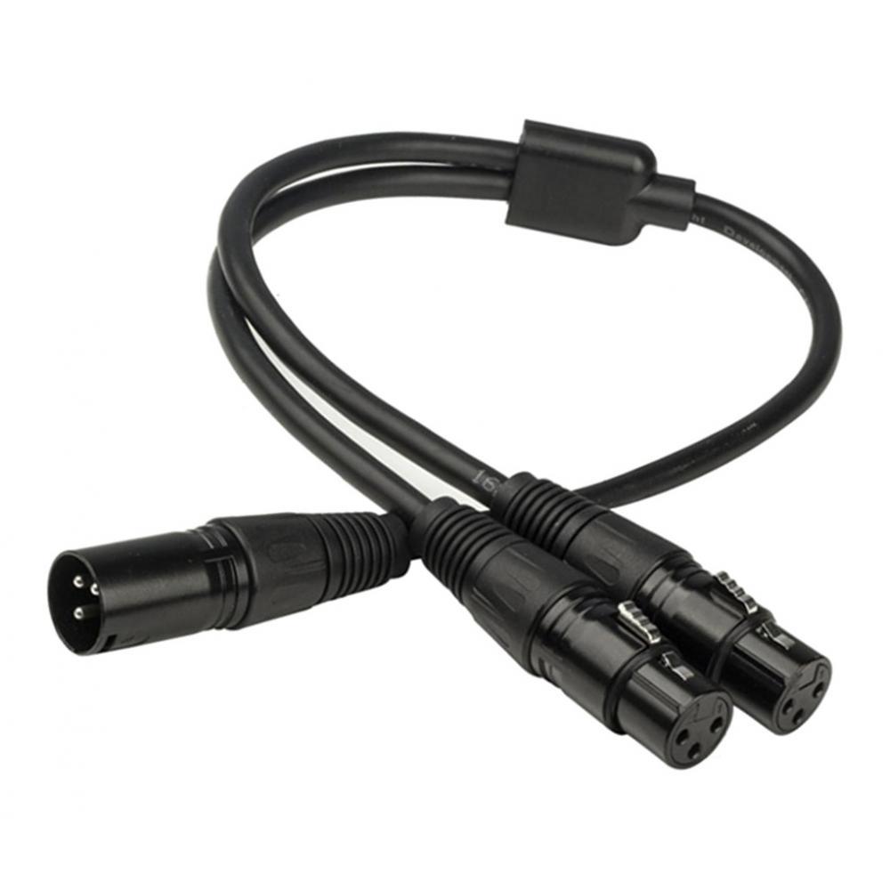 XLR Male to Dual Female XLR Y Cord Balanced Microphone Adaptor Patch Cable