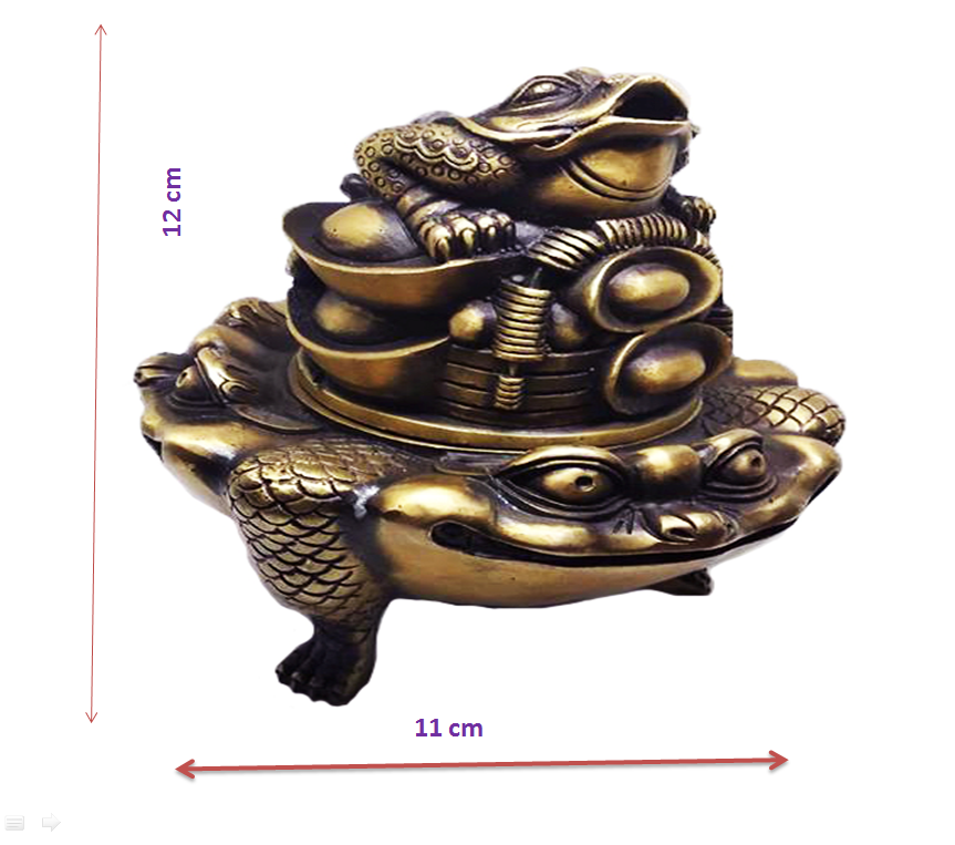 Lư trầm Thiềm Thừ cóc 3 chân bằng đồng thau giả cổ - Dùng để xông trầm hương