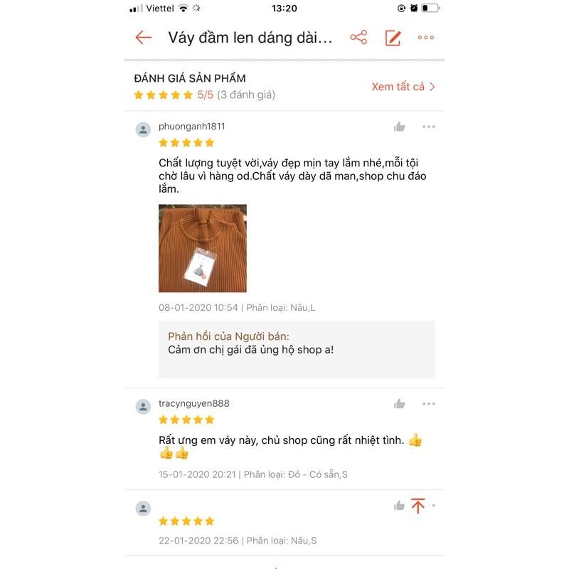 Váy đầm len dáng dài Quảng Châu