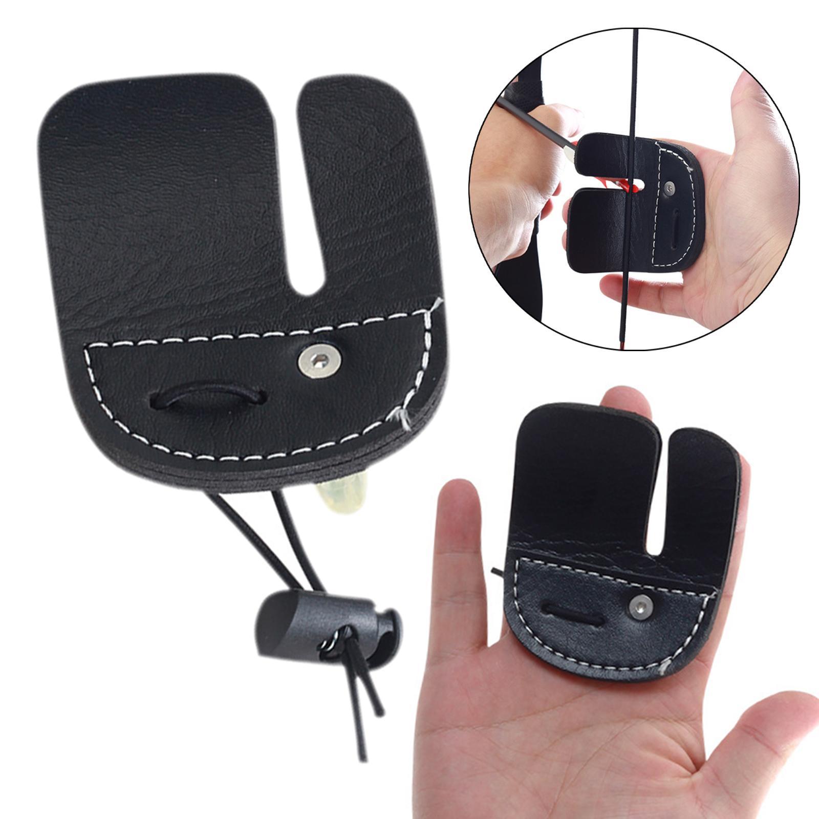 Finger Tab, Leather Finger Guard Protective Gear, Right Left Handed Bowstring Saver