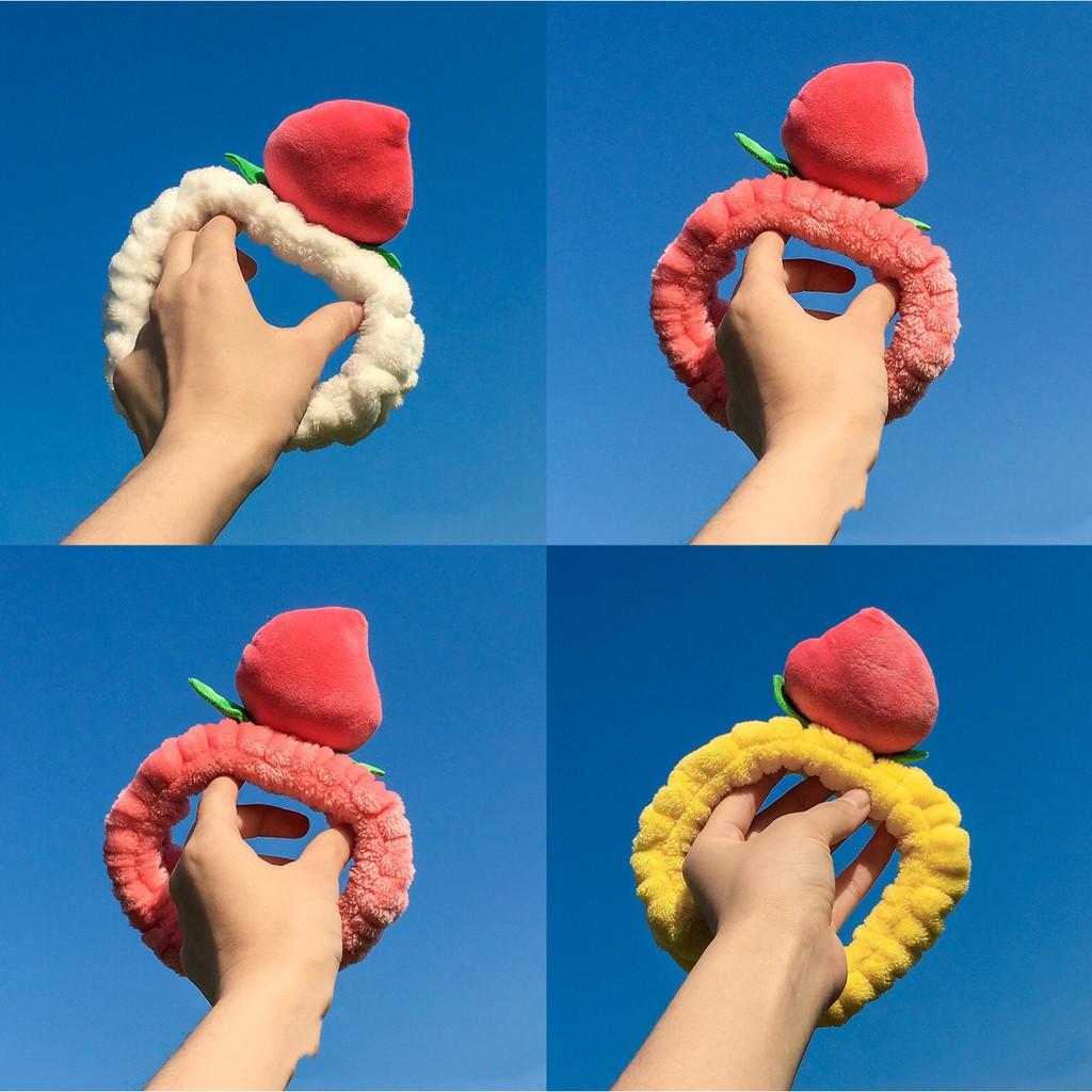 Băng Đô nữ Quả Đào Vải Bông Nhung Siêu Mềm