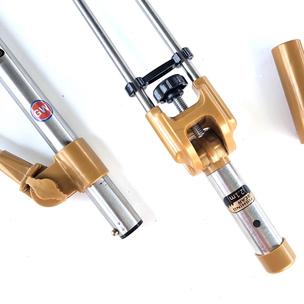 Chống cần câu tay GW 2m1 , câu đơn , cầu đài cao cấp , 100% inox