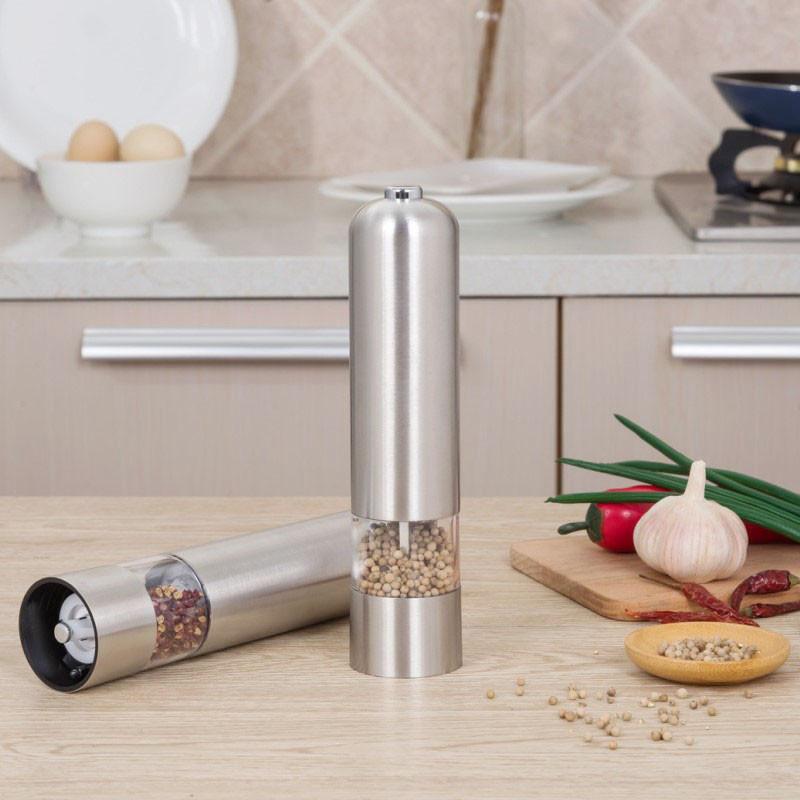 Thép Không Gỉ Điện Gia Vị Máy Xay Hạt Tiêu Máy Xay Muối Và Hạt Tiêu Xay Máy Xay Nhà Bếp Công Cụ Phụ Kiện Cho Nấu Ăn
