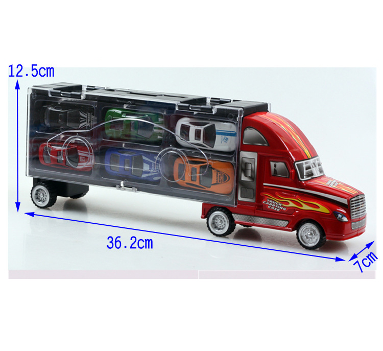 Bộ Xe Container Di Động Chuyên Trở 12 Xe Hơi Hợp Kim - Mô Hình Xe Trẻ Em