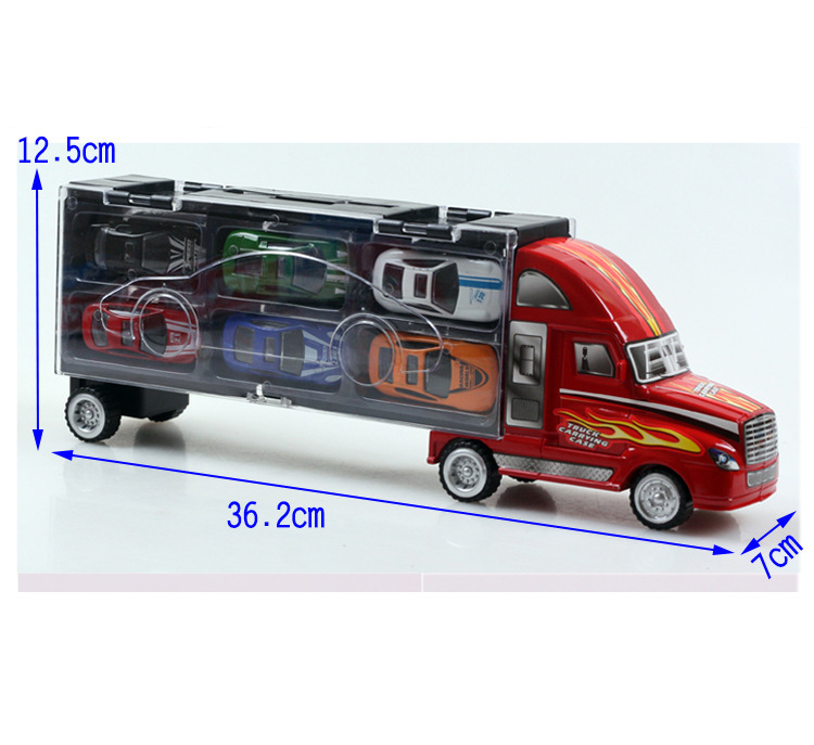 Mô Hình Xe Trẻ Em - Bộ Xe Container Di Động Chuyên Trở 12 Xe Hơi Hợp Kim