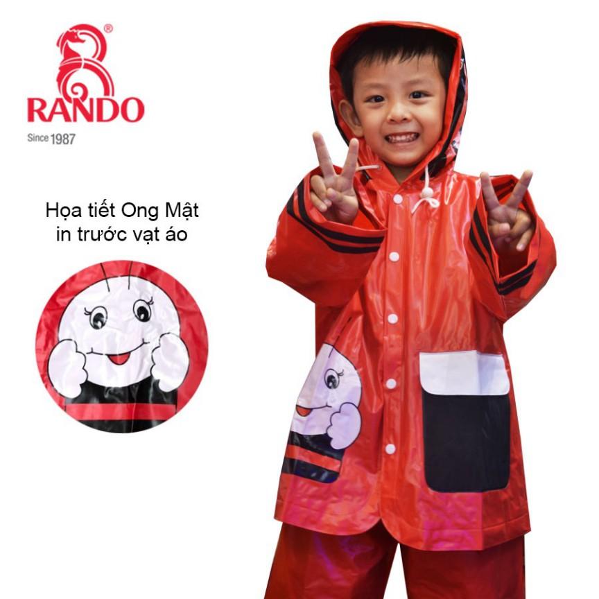 Áo Mưa Bộ Trẻ Em RANDO Cao Cấp Chính Hãng Nhựa Nhiều Màu Đẹp Cute 2 tuổi trở lên Dành Cho Bé Trai Bé Gái GIÁ SỈ ONGMAT