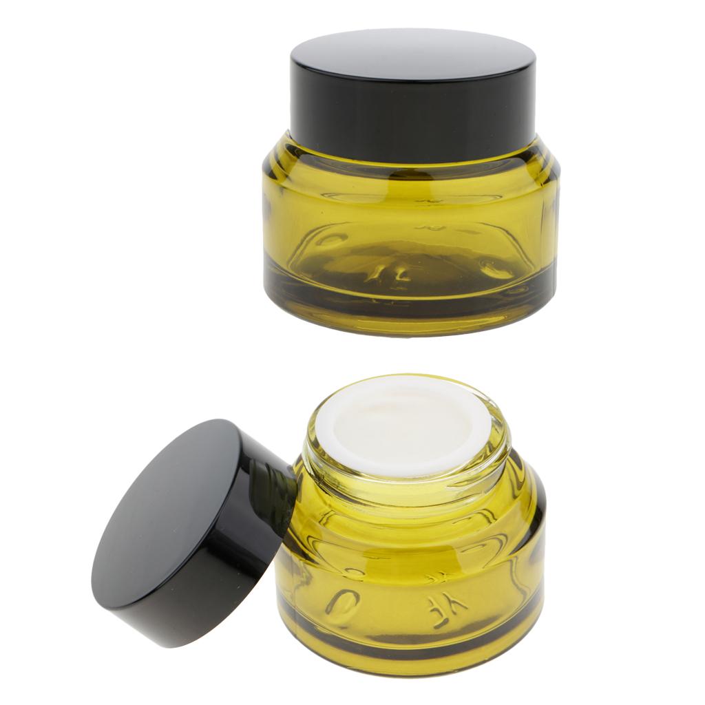 Empty Glass Makeup Container Face Cream Jars Lotion Bottle Case for Travel