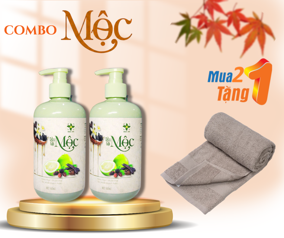 [MUA 1 TẶNG 1] Dầu Gội Giảm Rụng Tóc Thiên Nhiên MỘC Chiết Xuất Dầu Bưởi, Bồ Kết, Hương Nhu, Dâu Tằm Hỗ Trợ Mọc Tóc Giảm Rụng Tóc, Suôn Mượt Chai 500ml - Sản Phẩm MỘC AN