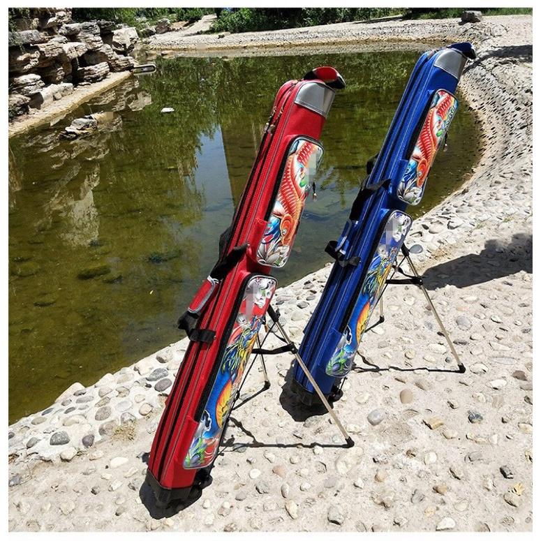 Bao đựng cần cá chép hoá rồng hoạ tiết nổi bật 1m25-2 màu