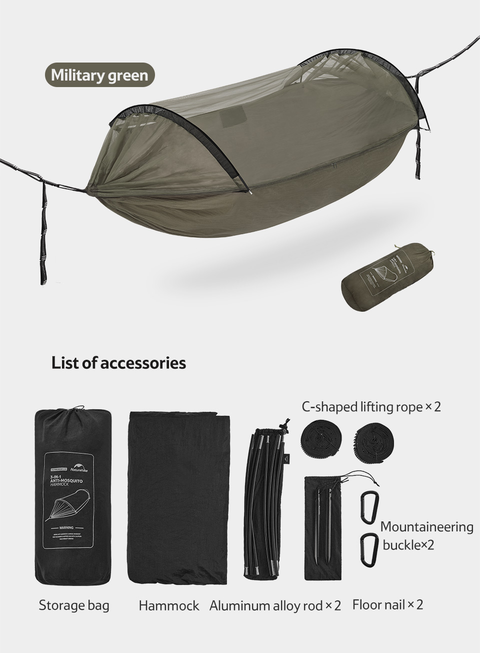 Võng Chống Côn Trùng Chống Lật Naturehike DC-C06 CNH22HJ001- Đi Outdoor