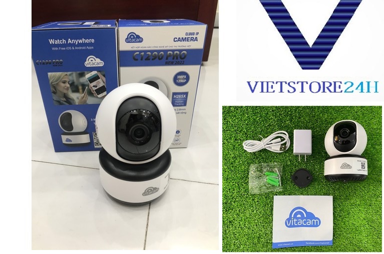 Camera IP Wifi Vitacam C1290 Pro 3.0Mp Ultra HD - HÀNG CHÍNH HÃNG