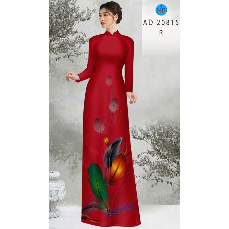 Vải áo dài họa tiết lông chim