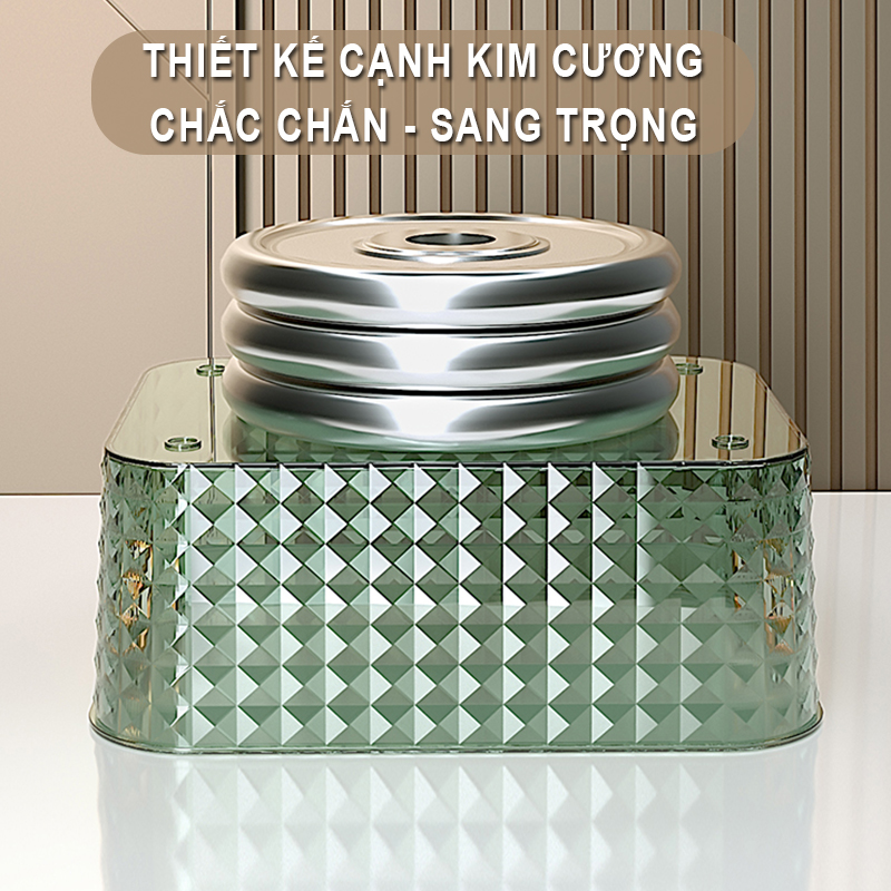 Khay đựng mỹ phẩm, khay lưu trữ đồ đa năng để bàn nhựa ABS trong suốt cao cấp