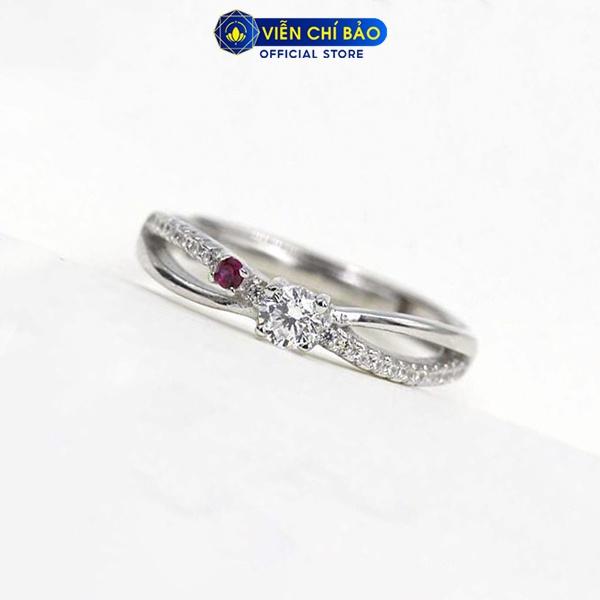 Nhẫn bạc nữ viền đá xoắn nhẫn bạc s925 thời trang phụ kiện trang sức nữ thương hiệu Viễn Chí Bảo N400174