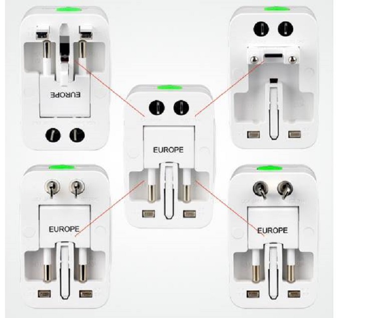 Ổ cắm điện đa năng du lịch tích hợp chân cắm cho hơn 150 quốc gia