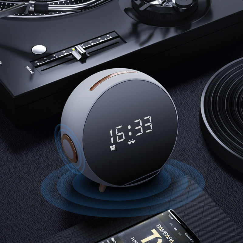 Sạc nhanh không dây cho điện thoại công suất 10W tích hợp loa Bluetooth, đồng hồ để bàn, báo thức, đàm thoại, kết nối thẻ nhớ TF, USB