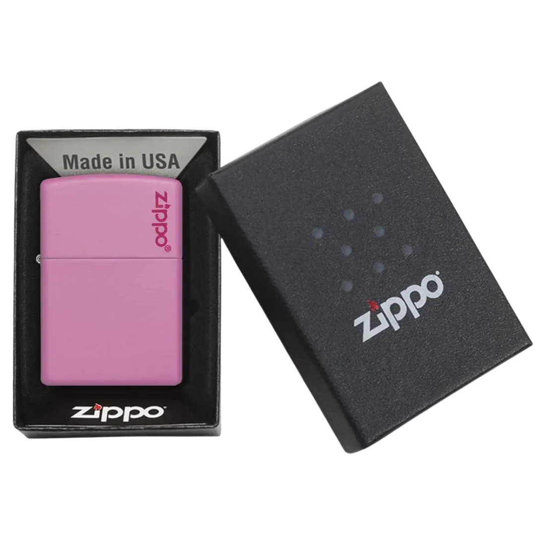 Bật Lửa Zippo Chính Hãng Mỹ Màu Hồng Matte – Vỏ Đồng Sơn Tĩnh Điện, Chống Gió, Khắc Logo Cá Tính