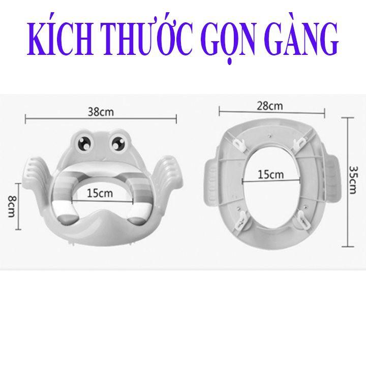 Bệ thu nhỏ bồn cầu cho bé, Bệ ngồi bồn cầu cho bé hình chú ếch cầu vồng cho bé từ 1 đến 5 tuổi