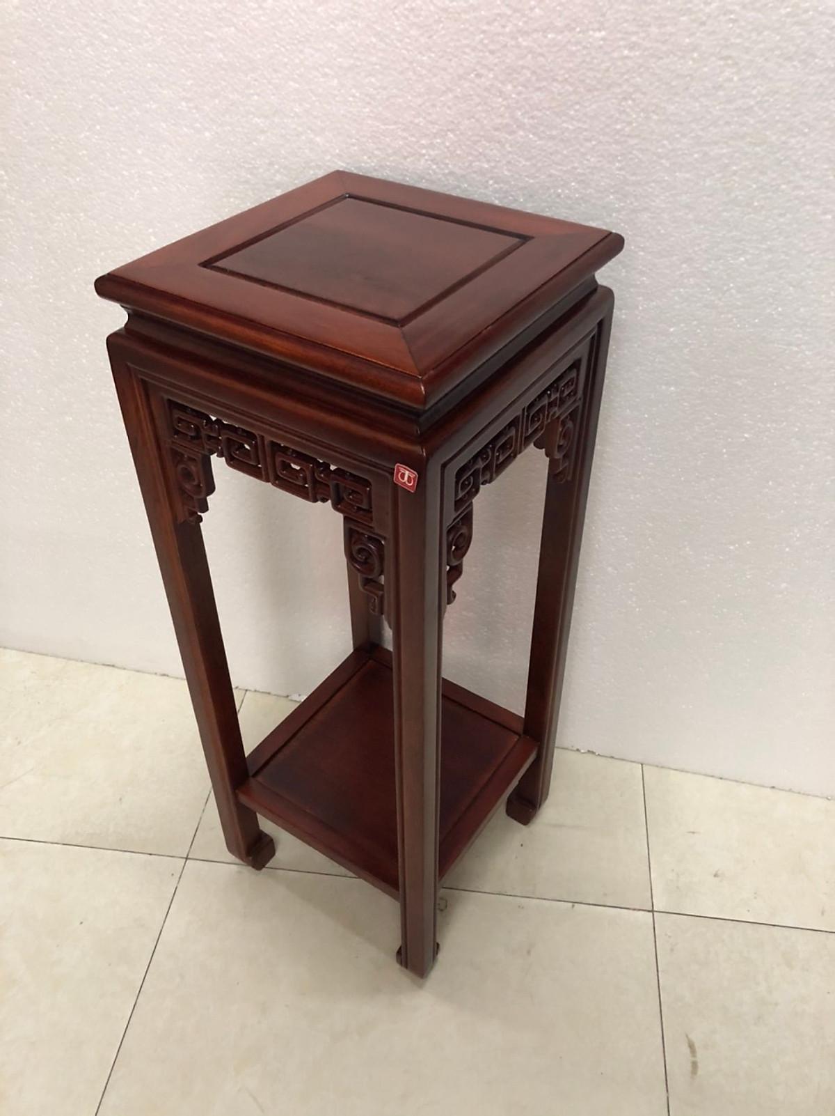 Đôn Vuông Gỗ Gụ Mặt 30cm x 30cm Cao 70cm – Cao 80cm kê vật trang trí hoặc kê tượng