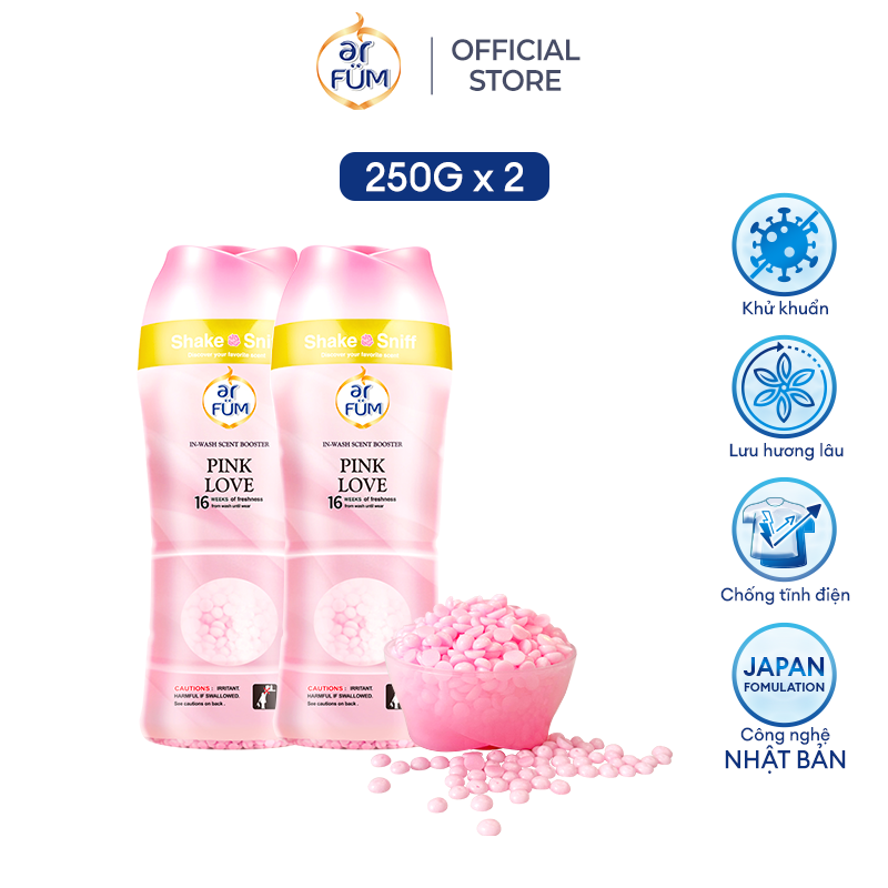 Combo 2 Hạt Xả Thơm Quần Áo Arfum Lưu Hương Tới 16 Tuần, Làm Mềm Vải Và Chống Tĩnh Điện - 2 mùi hương
