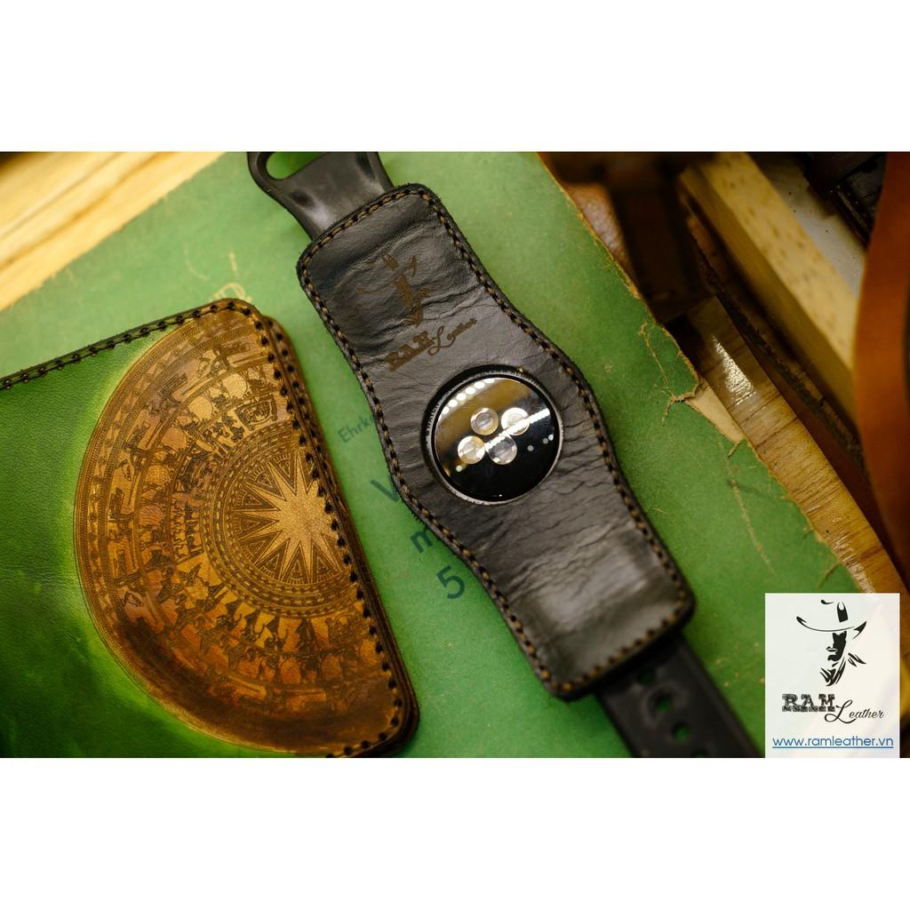 TẤM ĐỆM BUNDSTRAP RAM B2 DA BÒ ĐEN ĐỂ KẾT HỢP VỚI DÂY ZIN CỦA APPLE WATCH - RAM LEATHER