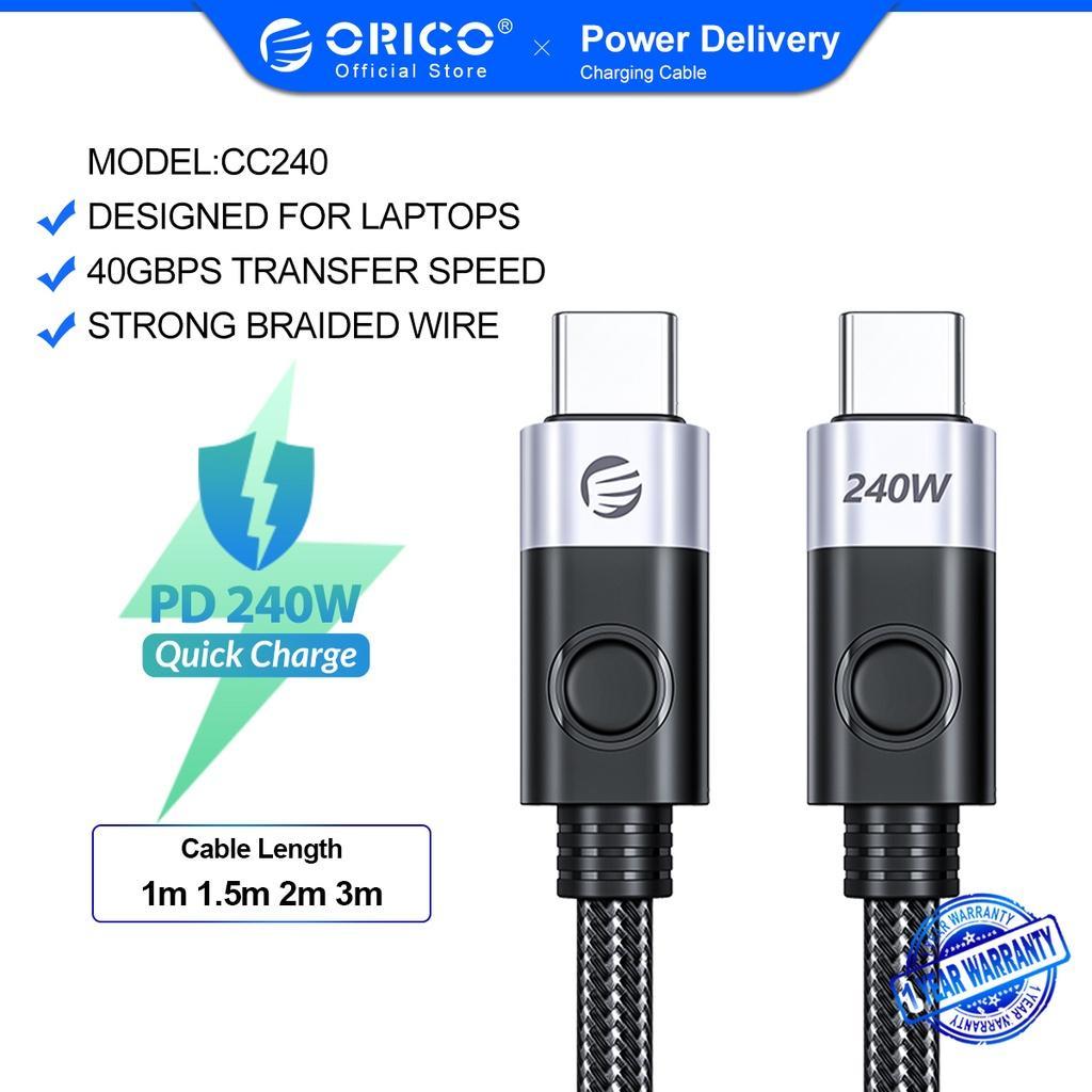 Dây Cáp Sạc Nhanh ORICO USB C Sang USB C 240W 100CM PD 3.1 Type C 48V 5A Cho Samsung Galaxy S22 A10 Note