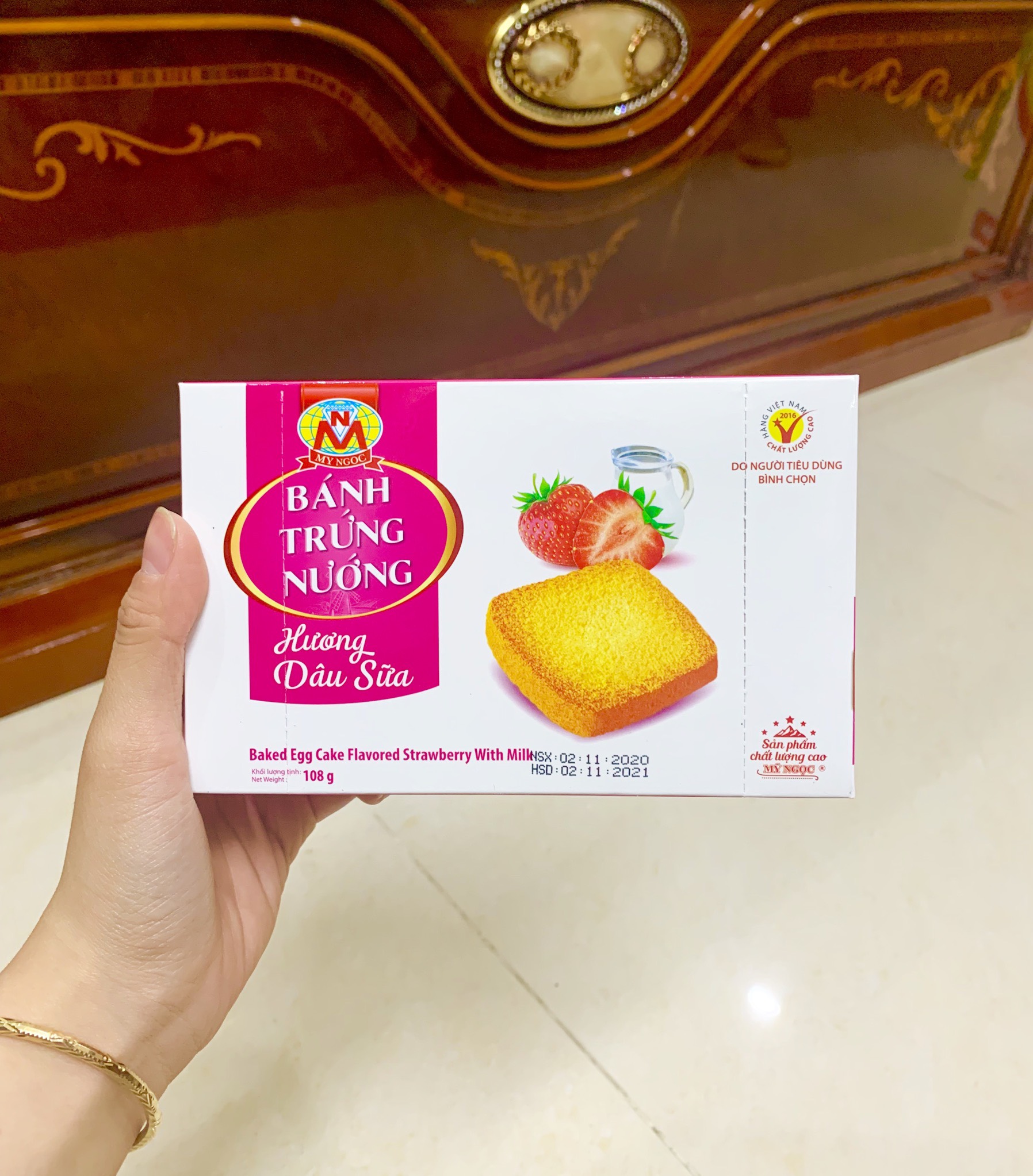 Bánh Trứng Nướng Hương Dâu Sữa- 108g