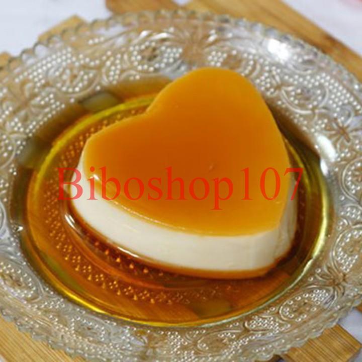 Bộ 50 cốc nhựa hình tim làm bánh flan, caramen, sữa chua 7x5x5cm (kèm nắp)