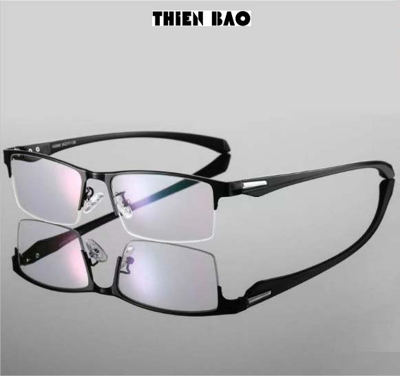 Gọng kính thời trang NAM NỮ 0 độ ( Có bán độ lão thị, viễn thị trung niên) nửa viền thể thao cực đẹp KT17 tròng Nhật bản cao cấp loại I nhẹ nhàng thoải mái