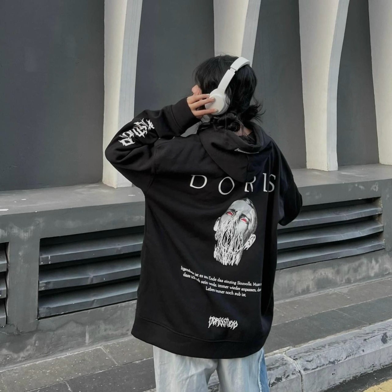 Áo Hoodie DORIS Có Nón Mũ 2 Lớp Màu Đen Nam Nữ Cặp Đôi - FREESHIP ĐẸP -Khoác Nỉ Ngoại Unisex Kiểu Hàn Quốc