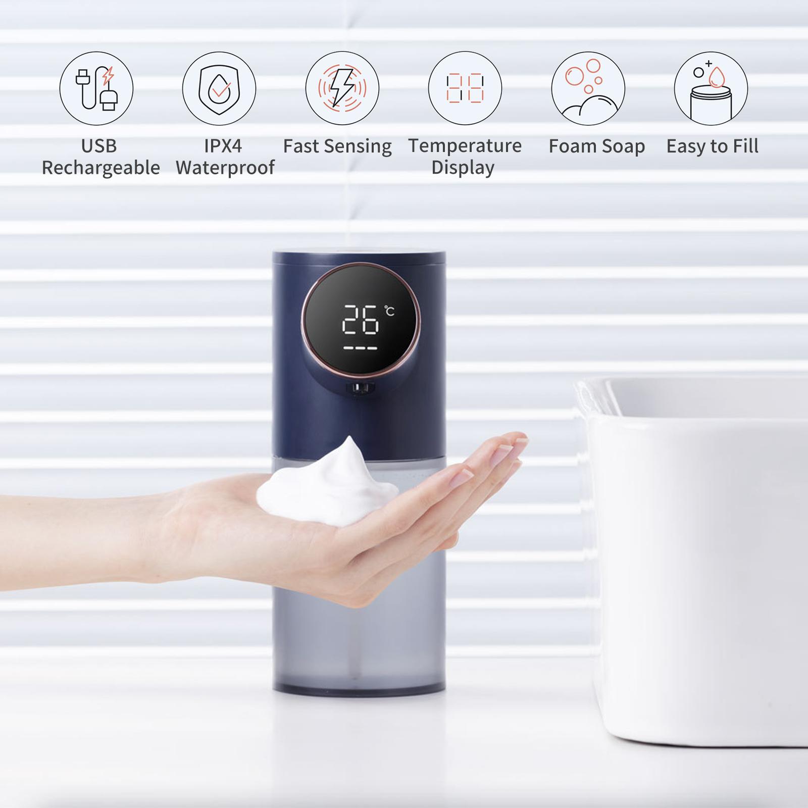 Máy Xịt Xà Phòng Tạo Bọt Tự Động 320Ml Với Màn Hình Nhiệt Không Cảm Ứng Không Cần Dùng Tay Hồng Ngoại D101