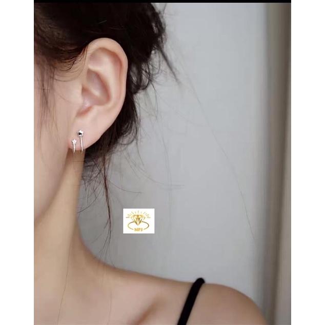 Bông tai kẹp vành ngôi sao may mắn dành cho nữ -Bạc Npj
