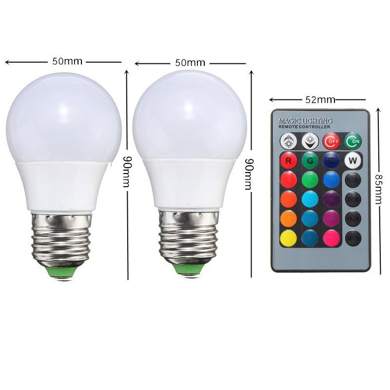 COMBO 2 bóng đèn led 3W đổi mầu 3D và một điều khiển từ xa