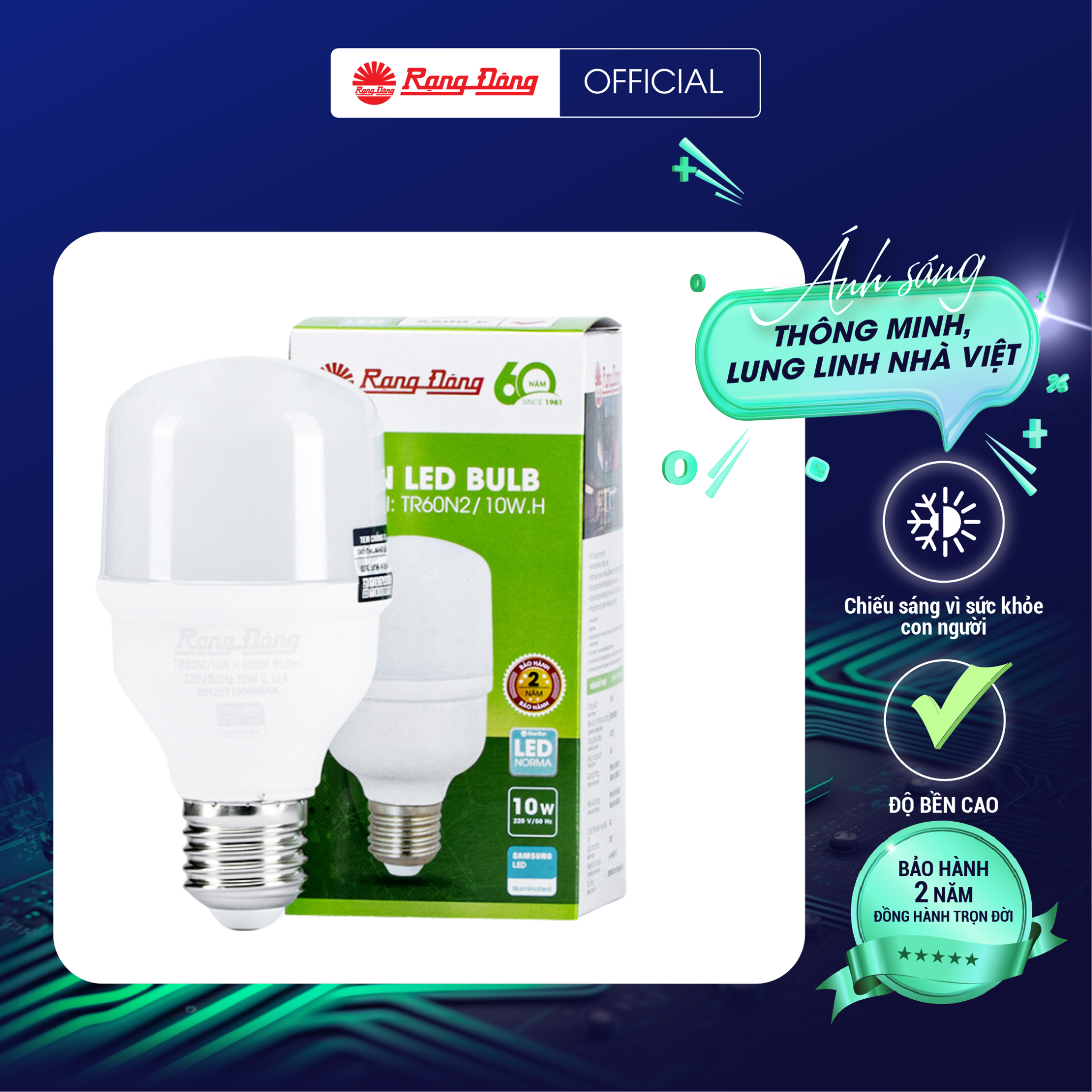 Combo 3 Bóng đèn LED Bulb 10W Model: TR60N2 10W