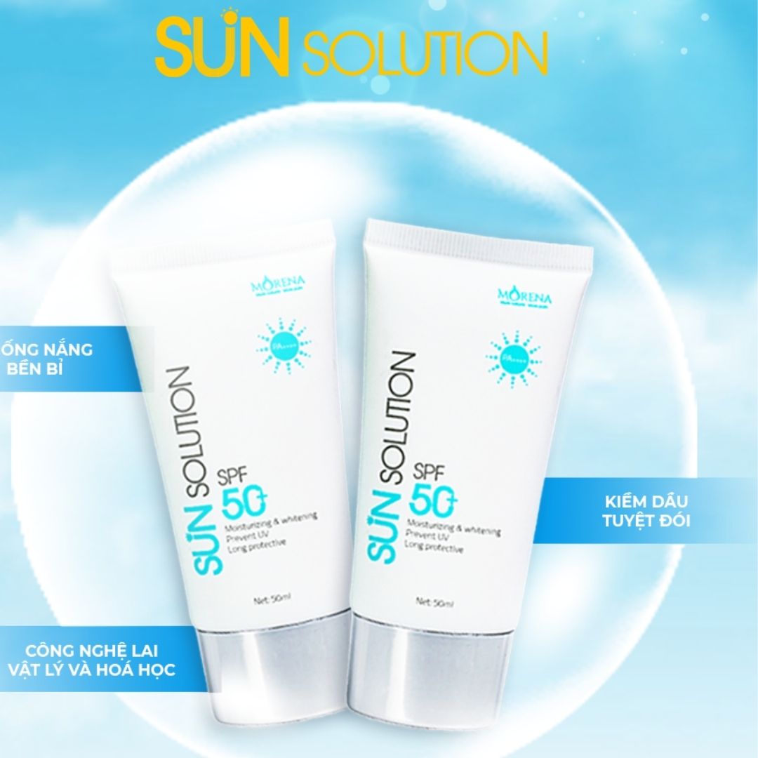 SUN SOLUTION Kem Chống Nắng HUYỀN PHI Dưỡng Ẩm Làm Trắng Da Chống lão hóa dung tích 50ml