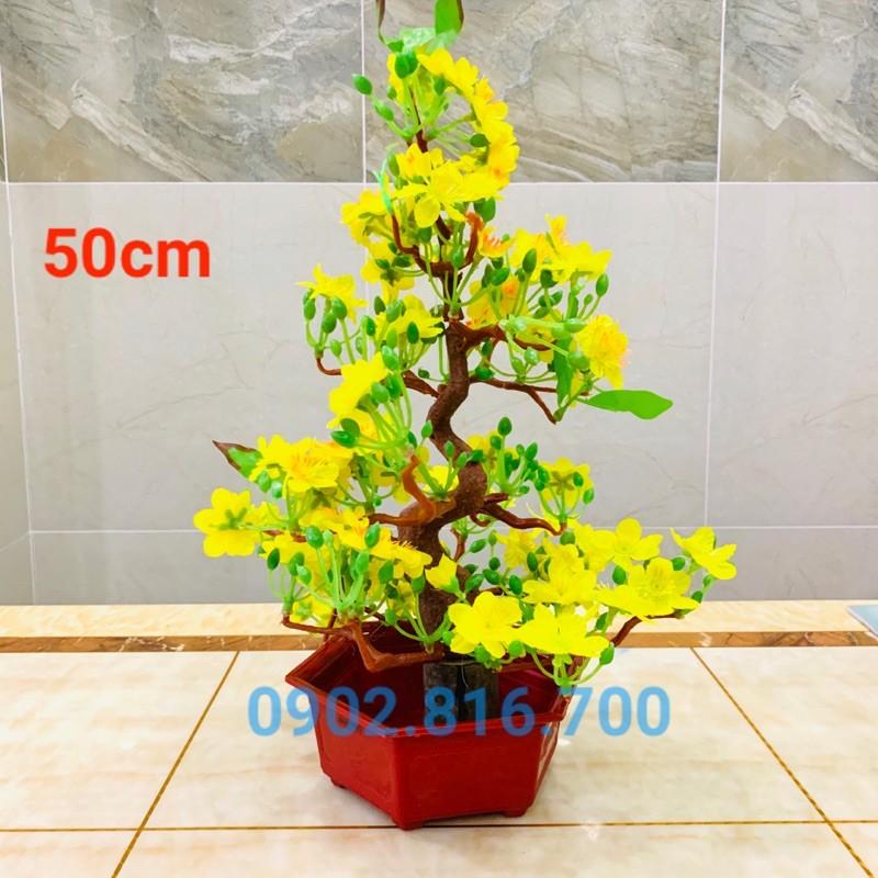 Cây mai bonsai giả để bàn trang trí tết