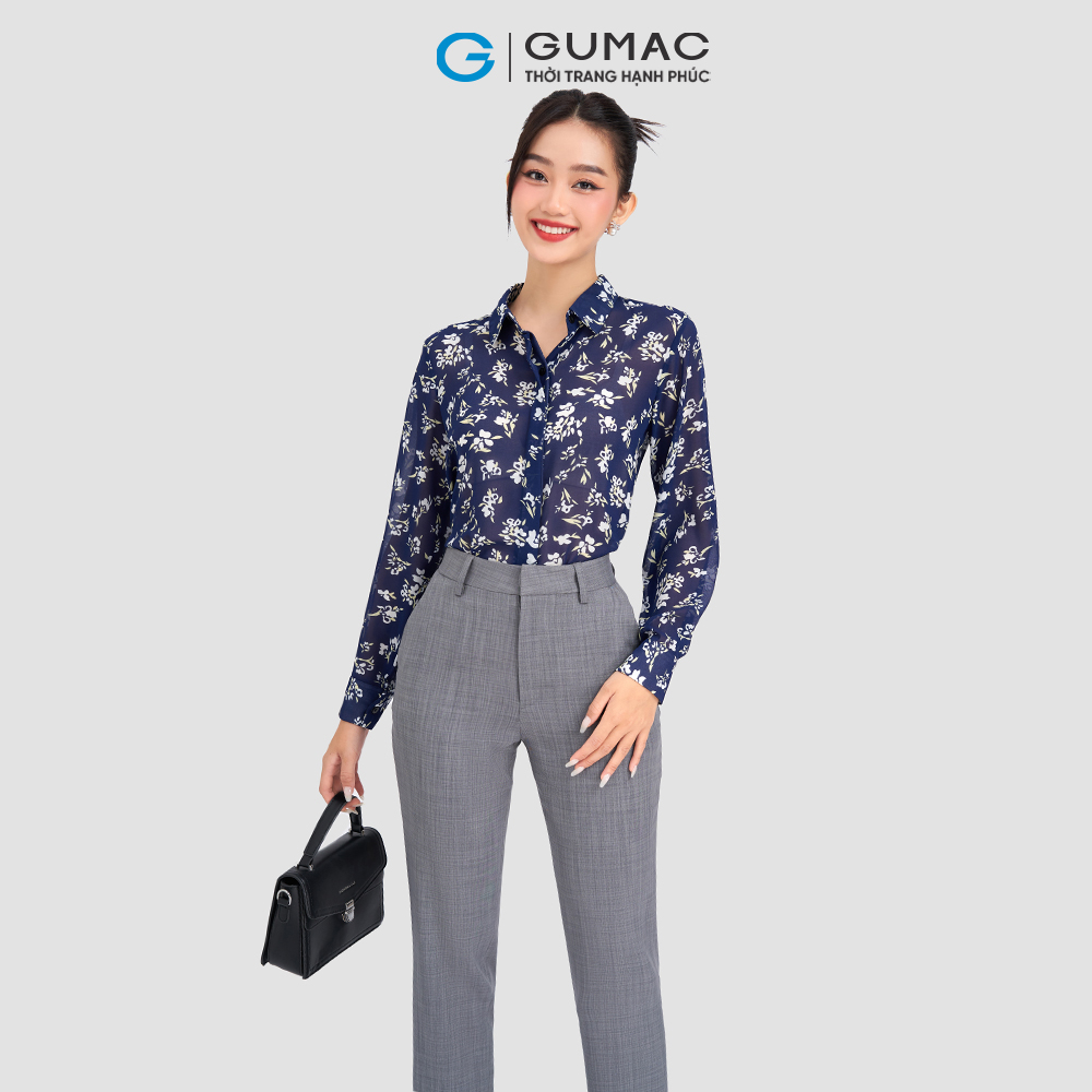 Áo sơ mi họa tiết GUMAC AD03027