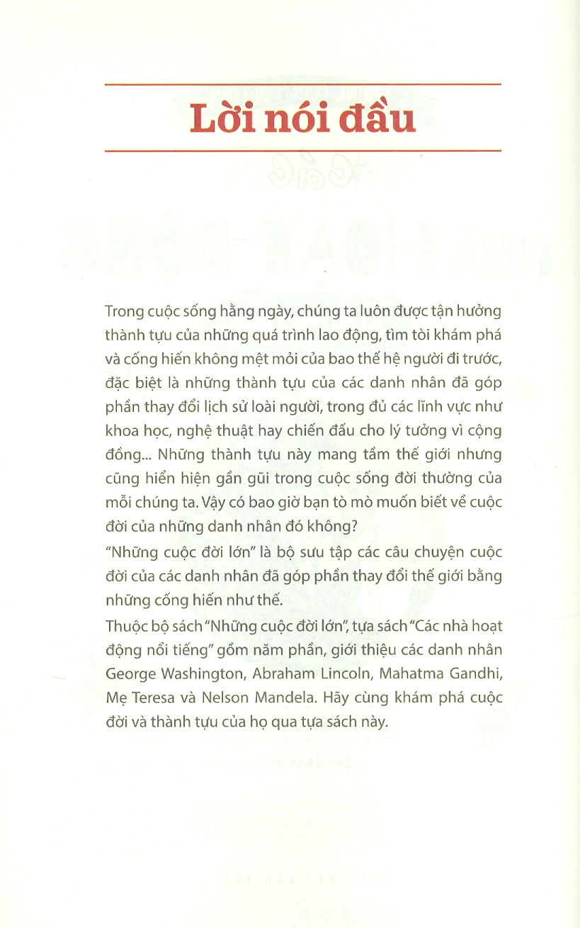 Những Cuộc Đời Lớn - Các Nhà Hoạt Động Nổi Tiếng